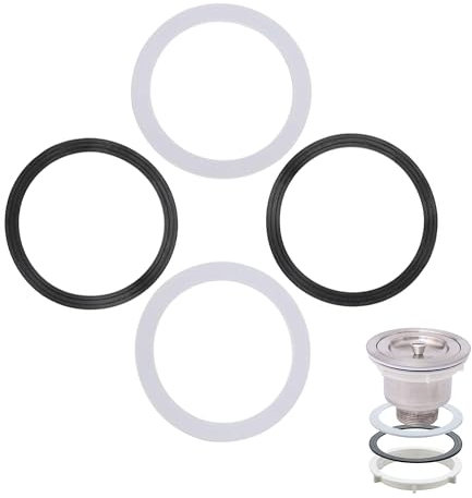 4PCS Sink Plug Rubber Seal Lightweight Replacement Sink Drain Accessories Seal Ring Universal Basin Sink Seal Washer Gasket for DIY Tap Sink Washers Basin Plug Sealing Kitchen Bathroom Valve