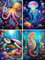 Jazcimdo 4 Pack Diamond Painting, 5D Diamant Painting Bilder Erwachsene, Diamond Painting Erwachsene Set Tiere DIY Diamant Malerei Mosaikherstellung für Home Wand Dekoration (30x40cm)