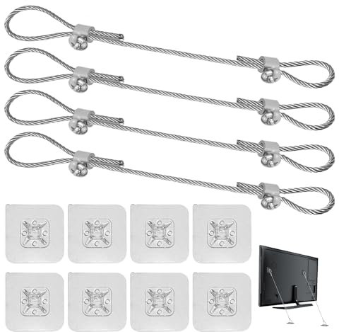 Furniture Wall Anchor,20PCS No-Drill Adhesive Anti Tip Furniture Anchors for Baby Proofing,TV Safety Straps Child Safety,Secure Flat Screens Fix to Wall,Cabinet,Dresser,Stand or Desk