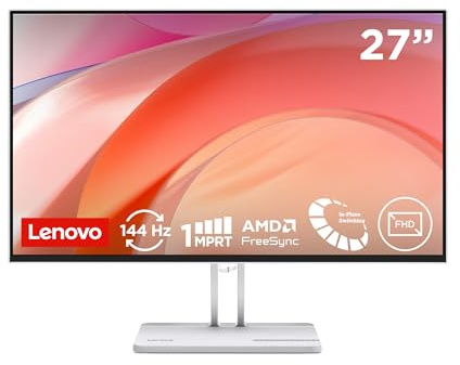 Lenovo L27-4C - Écran 27'' FHD (IPS, 144 Hz, 1 ms, VGA+2xHDMI, Cable HDMI) - Gris