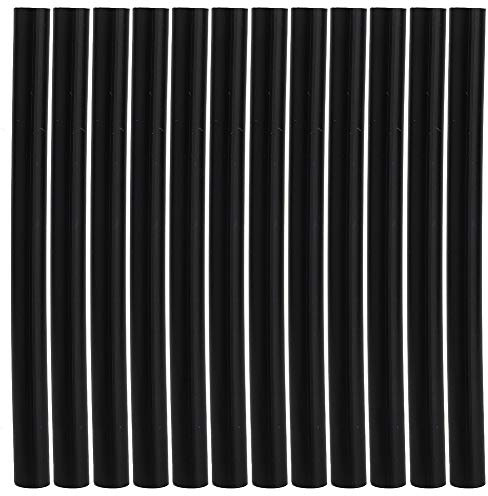 Professional Hot Melt Glue Sticks Hair Extension Adhesive Strong Bonding For Wig Hair Styling Tool Safe 12Pcs White Yellow Black (Black)