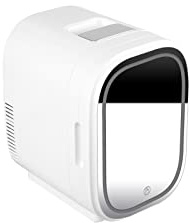 TVAFEDS Mini Fridge Refrigerator with LED Lamp Mirror Full Makeup Mini Electric Portable Beauty Fridge 8L Female Life Bedroom