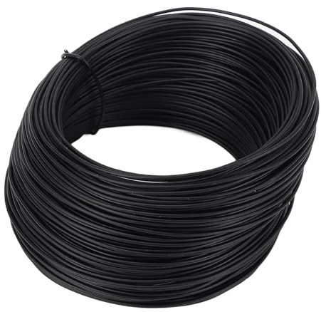 Yosoo Health Gear Rollo de Alambre de Amarre Alambre Recubierto de PVC de Hierro Galvanizado 0,75 Mm X 50 M de Amarre de Barra de Refuerzo Flexible para Unir Barras de Refuerzo y Cables de Fibra