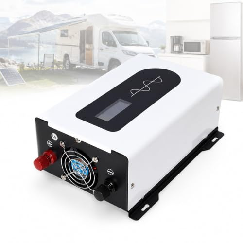 Onduleur Solaire Hybride, Onduleur À Onde Sinusoïdale Pure avec Écran LCD, Batterie 1000 W avec Protection Contre La Surchauffe, Idéal pour Lalimentation De Secours en Camping-Car. Null 48v