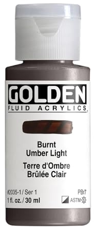 Pro-Art Brownt Umber-Golden Fluid Acrylic, Acrylic, Multicolour