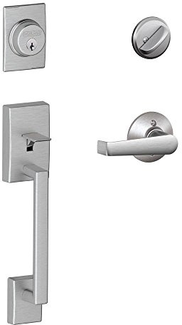 SCHLAGE Century Single Cylinder Handleset and Elan Lever, Satin Chrome (F60 CEN 626 ELA) by Lock Company