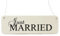 Interluxe Shabby Vintage Holzschild Türschild JUST Married 4 Hochzeit Dekoschild Landhaus Chic Dekoration