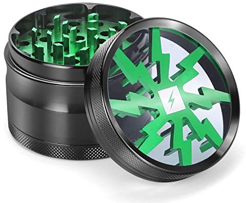 IDEWA Neue Design premium 63mm Pollen Grinder Crusher für Tabak,Spice,Kräuter,Gewürze,Herb,Kaffee 7-teiliges Set mit Pollen Scraper