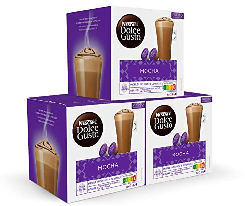NESCAFÉ Dolce Gusto Mocha - Cápsulas de café, 48 Cápsulas (3 x 16) - Bebida chocolateada con café - Originales para cafeteras Dolce Gusto