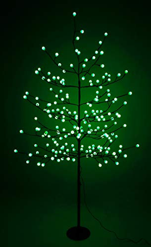 Christmas Concepts® 1.5M Green LED Berry Tree With 200 LED's And Round Silver Base - Christmas Decorations - Indoor Christmas Lights