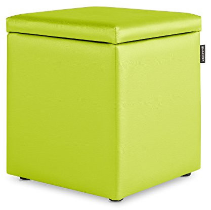 Happers Hocker mit Stauraum aus Kunstleder Grün für das Wohnzimmer oder Schlafzimmer
