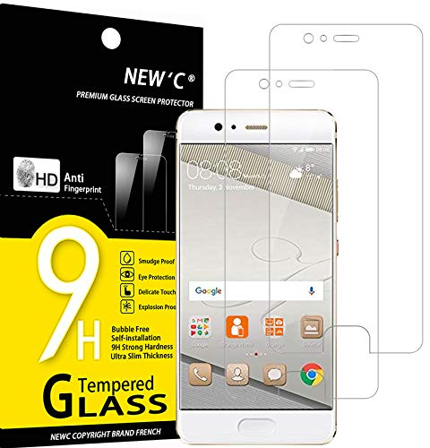 NEW'C 2 Stück für Huawei P10 für Panzerglas, Frei von Kratzern, 9H Härte, HD Displayschutzfolie, 0.33mm Ultra-klar, Ultrabeständig