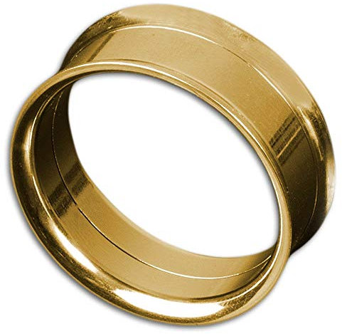 viva-adorno® 1 Stück Edelstahl Tunnel mit Innengewinde Größe 4-30mm Z155, Gold 30mm