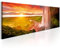 decomonkey Bilder Wasserfall 135x45 cm 1 Teilig Leinwandbilder Bild auf Leinwand Vlies Wandbild Kunstdruck Wanddeko Wand Wohnzimmer Wanddekoration Deko Landschaft Natur Sonnenuntergang