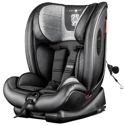 Cozy N Safe Excalibur Car Seat Group 1/2/3 9-36kg, ISOFix & Top Tether, 25kg Harness, Convertible Baby Toddler Child Car Seat, Forward Facing High Back Booster, 9 Months to 12 Years (Graphite)