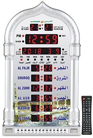 AL-HARAMEEN Azan HA-4008 LED Gebetsuhr, Wanduhr, Lesung für Zuhause, Büro, Moschee, Digitale dekorative Uhr