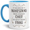 Tassendruck Geschenk-Tasse Zum Ruhestand mit Lustigem Spruch:Mein einziger Chef ist Jetzt Meine Frau/Rente/Rentner/Pension/Abschieds-Geschenk/Innen & Henkel Hellblau