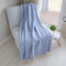 Linen & Cotton Klassische Decke Wolldecke Merino Wolle Wohndecke Kuscheldecke STONEWOLD mit Fischgrätenmuster -100% Merinowolle, Himmel Blau (140 x 200 cm), Sofadecke Tagesdecke Überwurf Plaid Sofa
