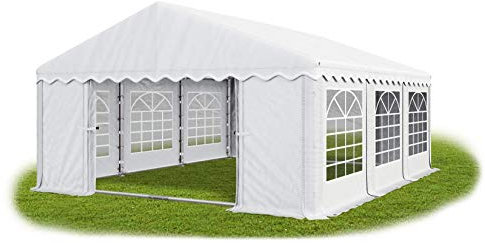 Das Company Tente de fête Blanc 5x6m l'epreuve de l'eau 240 g/m2 La toille PE Construction Summer Floor Renforcement du Sol
