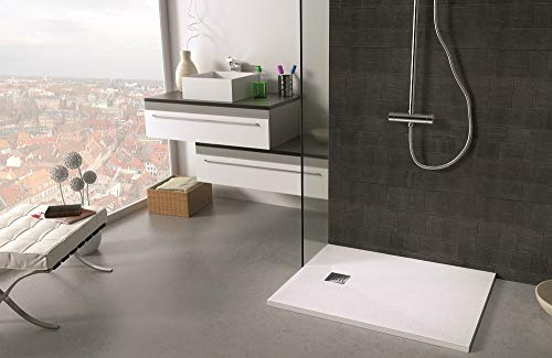 Plato de Ducha marca Sintextone, ancho 70 cm y largo todas las medidas (100x70, Blanco Ral 9003)