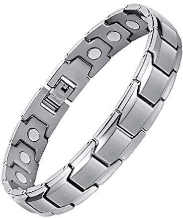 Jeracol Magnetarmband Herren und Kupferring,Titanstahl Magnet Armband Herren Gesundheit für Arthritis Energetix mit Einstellwerkzeug und verstellbarem Verschluss