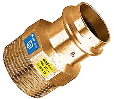 Frabo Gas - Wasser Kombifitting Pressfitting V Kontur Übergangsstück I mit R Gewinde 3/4x22mm