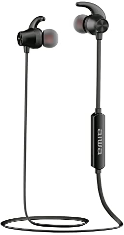 Aiwa ESTBT-400BK Bluetooth 5.0, In-Wire Soft-Touch Micro Remote: Volume + Multifunction Controls