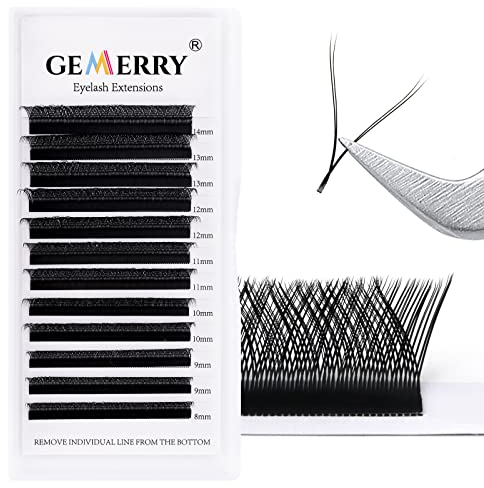 YY Cils, Cils Volume Russe Bouquet Prefait 2D 4D Extension de Cils 0.07 D curl 8-14mm Mix YY Lashes Extension Cils Bouquet Soie de GEMERRY (YY-0.07D-mix 8-14mm)