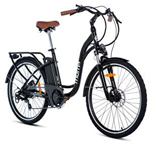 Moma Bikes Elektrische Citybike, ,Aluminium, SHIMANO 7 Gänge, hydraulische Scheibenbremse, Akku: 36V Lithium-Ion Ion Lithium 36V 16Ah