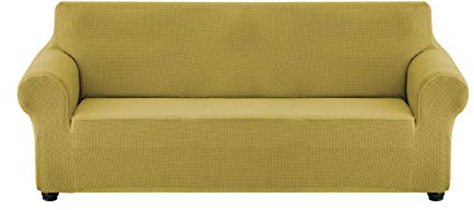 WWYL Sofabezug,reinfarbiger Sofabezug Für 1/2/3 Sitzer,elastischer Bezug Für Sofa Und Stuhl,Sofabezug Mit Elastischem Boden,Spandex Sofabezug Stretch (Olivgrün,4-Sitzer)