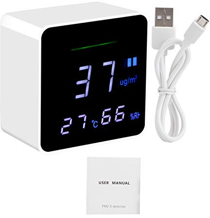 Monitor della qualità dell'aria per interni ed esterni per particolato PM2.5, rilevatore di inquinamento portatile compatto Misuratore di qualità dell'aria BAIVON per uso domestico da viaggio in auto