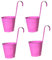 Geschenkestadl Hängetöpfe Ø 14 cm Übertopf Blumentopf 4 Stück (Rosa)