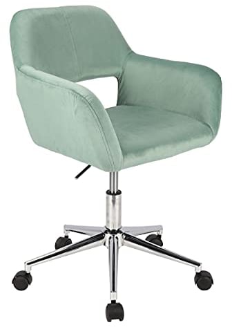 SVITA Jill Drehstuhl Schreibtischstuhl höhenverstellbar mit Armlehnen und Rollen (Samt, Mint)
