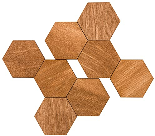 Kühlschrankmagnete Büromagnete, Sechseck-Kühlschrankmagnete, natürliche und umweltfreundliche Holzmagnete. Braun groß