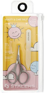 Children Set of Matte Scissors + Nail File Staleks Manicure Pedicure Kids SBC-10/7