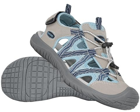 GRITION Trekking Sandalen Damen Wandersandalen,Wasserfest Komfort sommer sandalen für damen,Atmungsaktive Geschlossene Zehe Outdoor sportsandalen 37EU/Blau