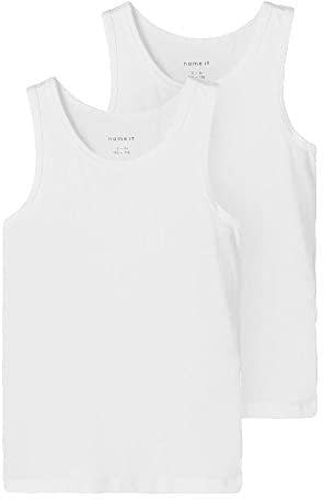 NAME IT Jungen Nkmtank Top 2p Noos Unterhose, Bright White, 110 EU