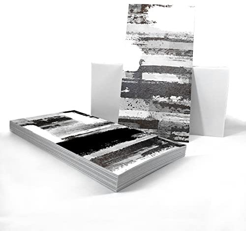 Alwayspon Lot de 24 autocollants de carrelage en vinyle imperméable et antidérapant pour sols et murs Peinture blanc/gris/noir 30 x 15 cm