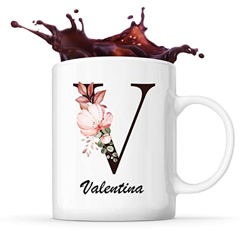 Tasse Valentina Tasse | Vorname Tasse Buchstabe | Tasse Geschenkidee fürs Büro zum Geburtstag Jubiläum Kaffeetasse Bürotasse