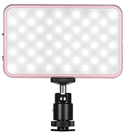 Andoer FL-08 Mini lampe vidéo LED 3000 K-5500 K avec batterie intégrée à intensité variable avec adaptateur de griffe de flash pour appareil photo reflex numérique Canon Nikon Sony