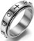 Adreamz 6mm Spinner Ring for Anxiety Relief Fidget with Rosary Beads Cross Lord Prayer Silver/Black/Gold/Rose Gold Stainless Steel Ring, Metal, No Gemstone