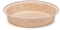 Ecopack Moldes redondos desechables para tartaletas, pasteles dulces y salados de papel antiadherente, aptos para horno máximo a 220 °C, medidas 9 x 2 cm, 6 unidades
