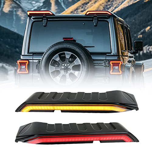 TDHLW LED High Mount Bremslicht kompatibel mit Wrangler JL JLU 2018–2022, zusätzliche Rücklichter mit Blinker und Bremslicht