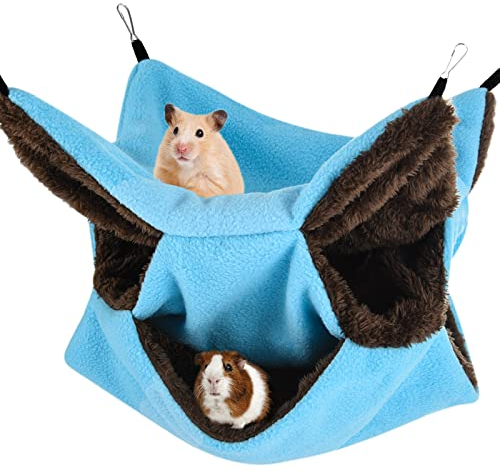 olyee Meerschweinchen Hängematte, Hängematte für Kleintiere, Kuschelhöhle Meerschweinchen, Weiche und Warme Haustiere Käfig Haustier Hängematte für Hamster, Frettchen Käfig