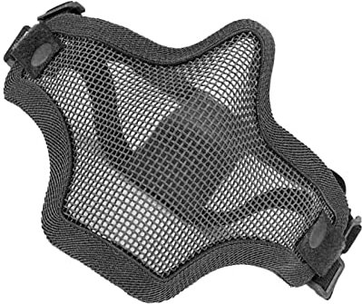 CHICIRIS Halber Gesichtsschutz, Gesichtsschutz aus Stahlgitter, Cooles Design, Langlebig, Multifunktional für Outdoor Aktivitäten (Schwarz)