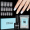 TOMICCA Nail Extension Kit - 150Pcs Short Square Acrylic Nails with 4-in-1 Base Gel & Glue | Beginner Friendly DIY Set for Salon & Home, Gifts for Women/Girls