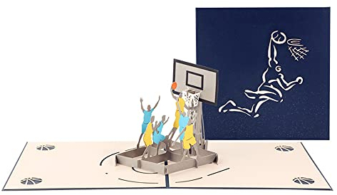 Pop Up Geburtstagskarte 3D Basketball,Abschlusskarte,Aufmunterungskarte,Klappkarte mit Umschlag