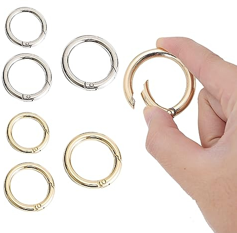 SURALIN 6 ganchos de presión para bolsas, anillo de mosquetón redondo, cierres de puerta, cierres de llave, cierres de bucle, cierres de resorte