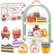 Airlab Wooden Cake Set, Wooden Kitchen Toys for Toddlers, Play Food Set for Children Kitchen Accessories, Afternoon Tea Pretend Role Play Toy with Cupcakes and Cake Stand for Girls Boys