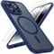 TOCOL für iPhone 14 Pro Hülle für Magsafe, Vollständiger Kameraschutz Stoßfest Kratzfest Transluzente Rückseite Magnetisch Handyhülle für iPhone 14 Pro Case, Blau